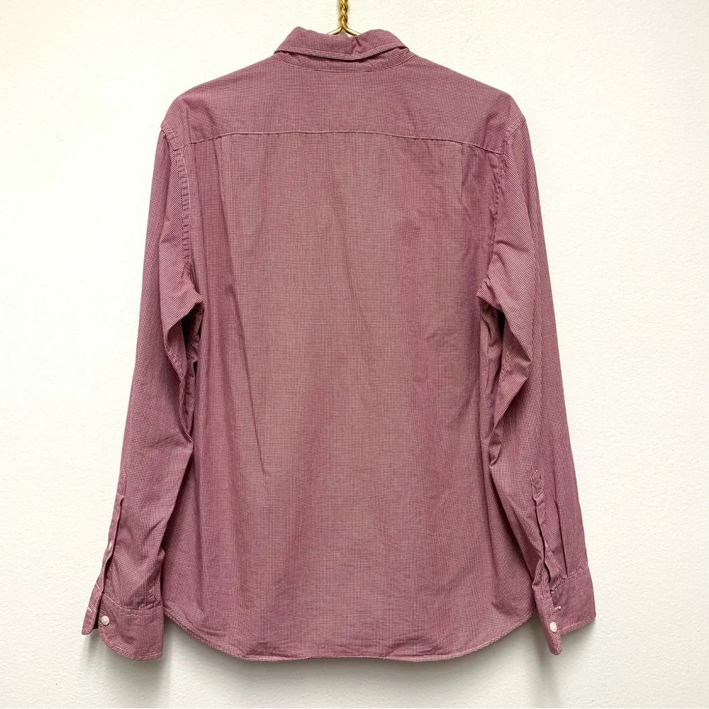 J Crew Slim Washed Button Down Shirt Size Large Mini Gingham Check Red Cotton‎ - Picture 7 of 10